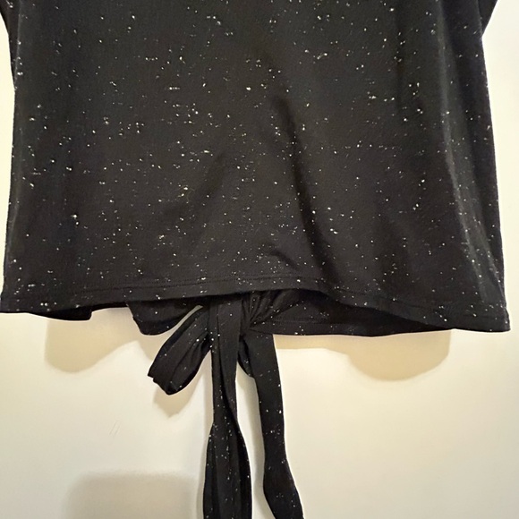 Lululemon Ladies’ Sleeveless Black Mock Turtleneck Tie-Front Sparkle Tank Top - Picture 5 of 5